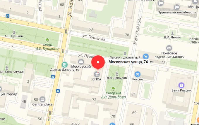 Московская 11 пенза карта