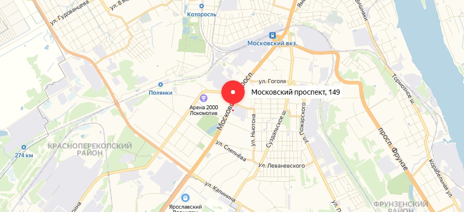 Карта ярославля московский проспект